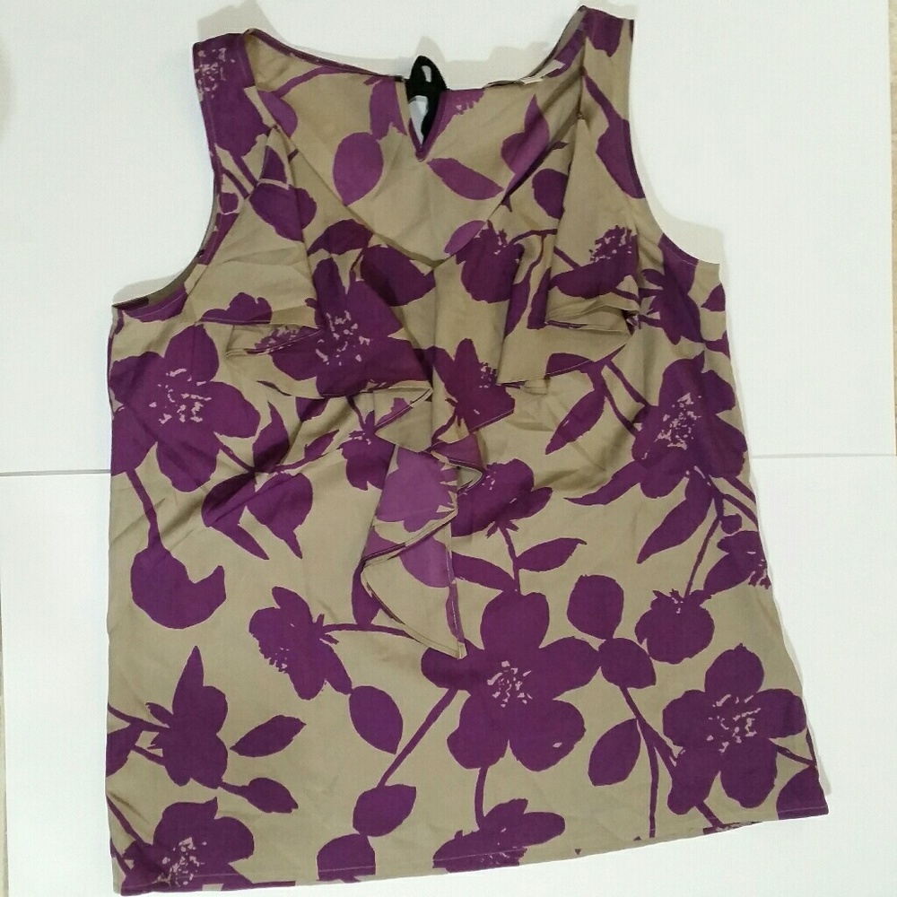 Loft sleeveless ruffle top